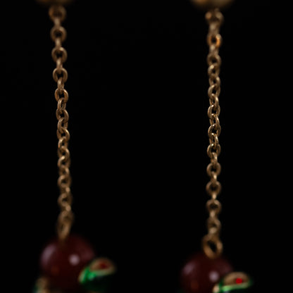 Vintage Enamel Classic Handcrafted Earrings Handcrafted Design