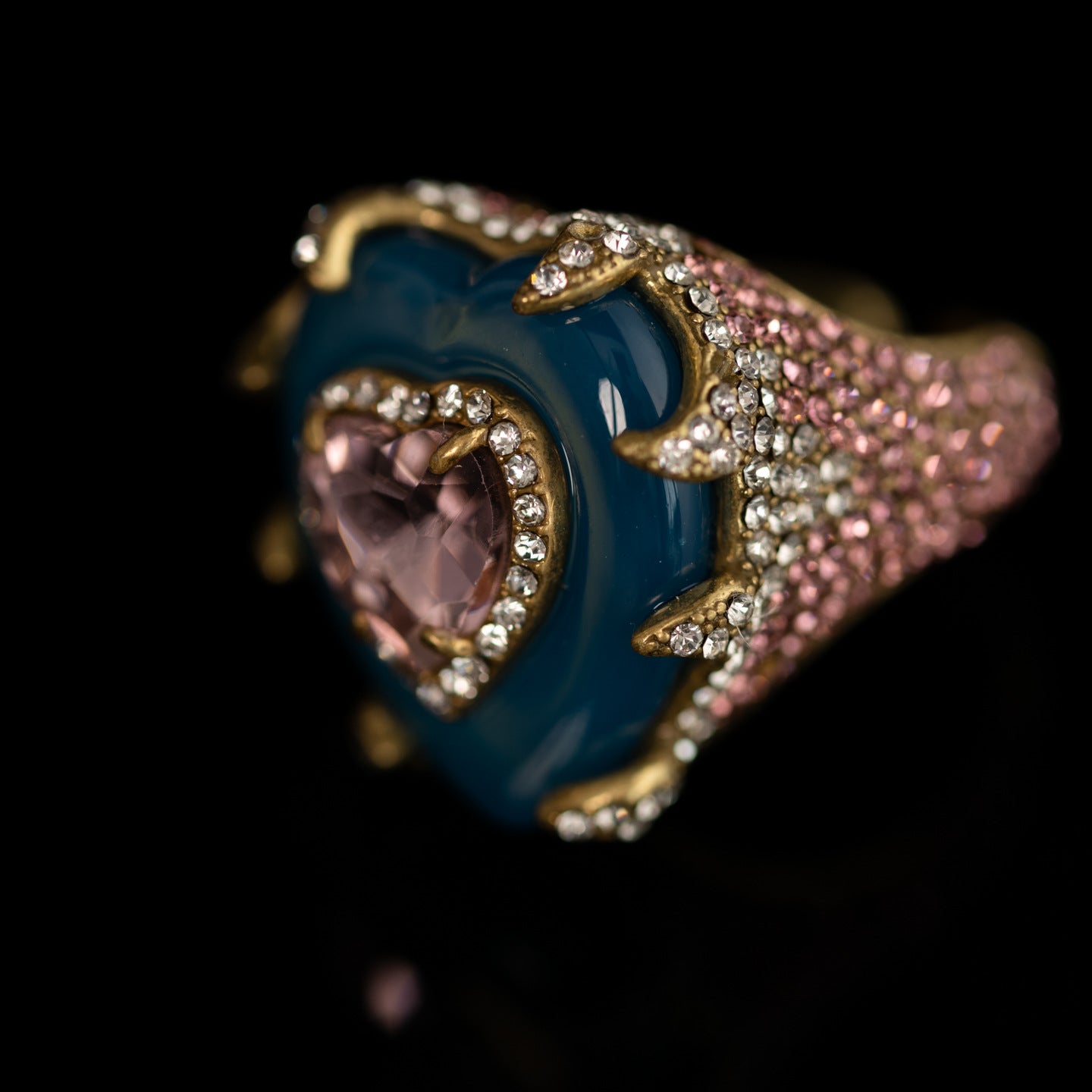 Vintage Natural Stone Geometric Luxury Open Ring