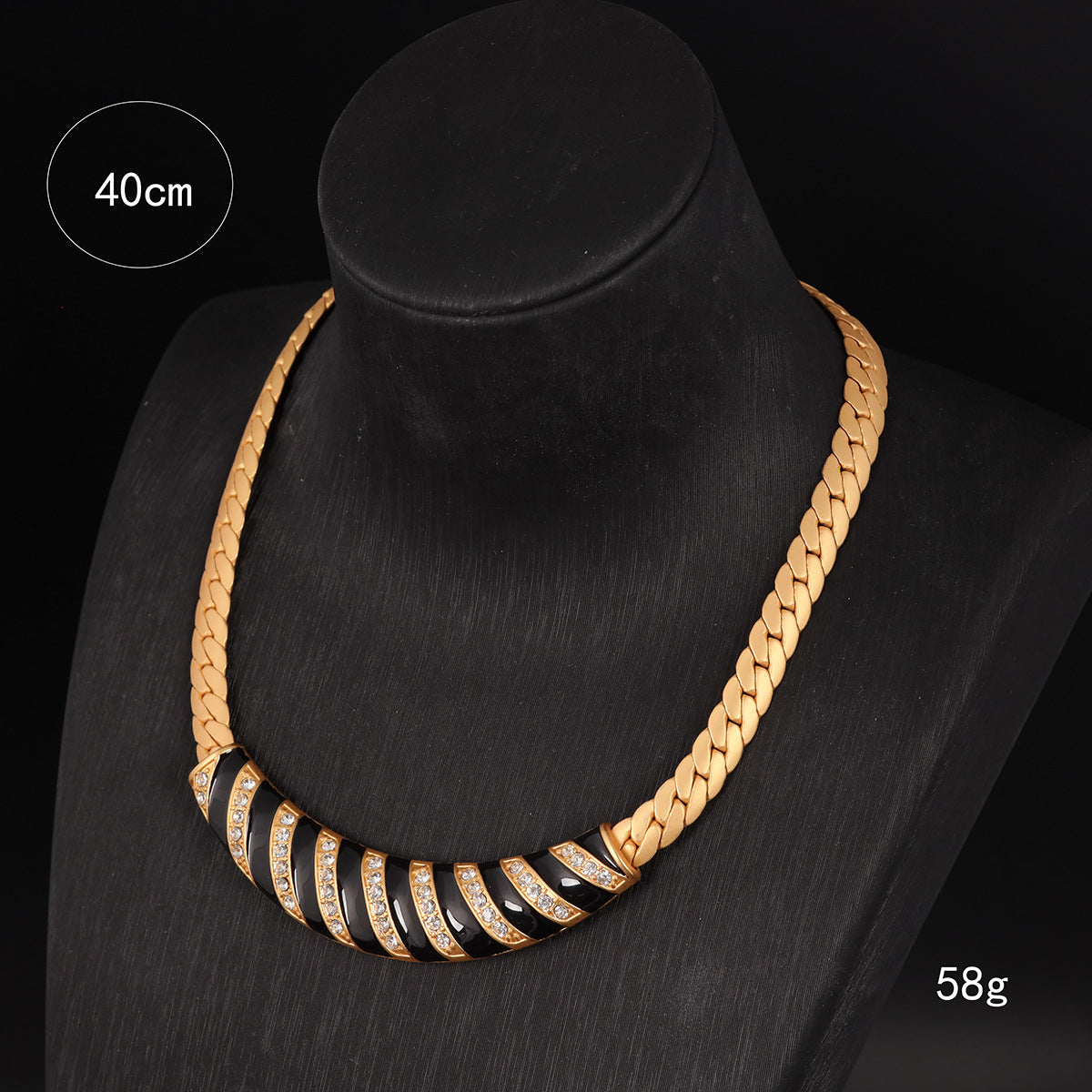 Vintage Cubic Zirconia Timeless Stone Inlay Necklace for Ladies