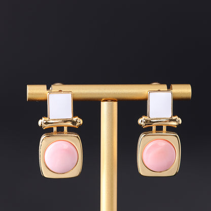 Vintage Shell Geometric Chic Handcrafted Earrings for Ladies