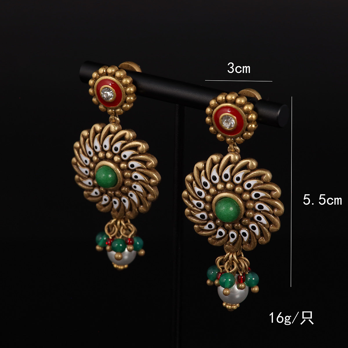 Vintage Enamel Floral Timeless Earrings Handcrafted Design