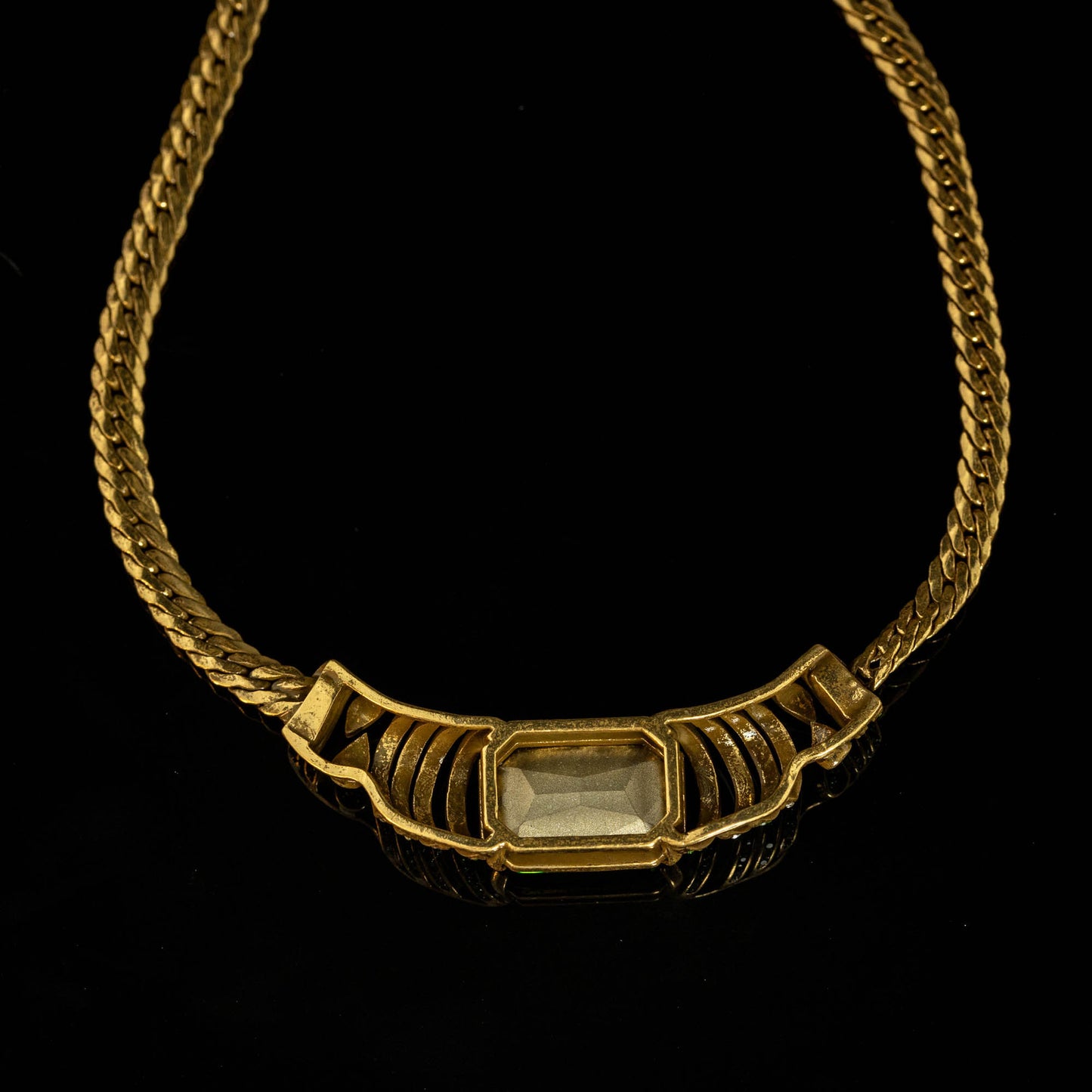 Vintage Refined Stone Inlay Necklace Gift Jewelry