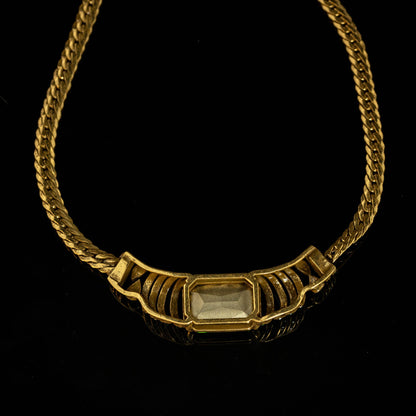 Vintage Refined Stone Inlay Necklace Gift Jewelry