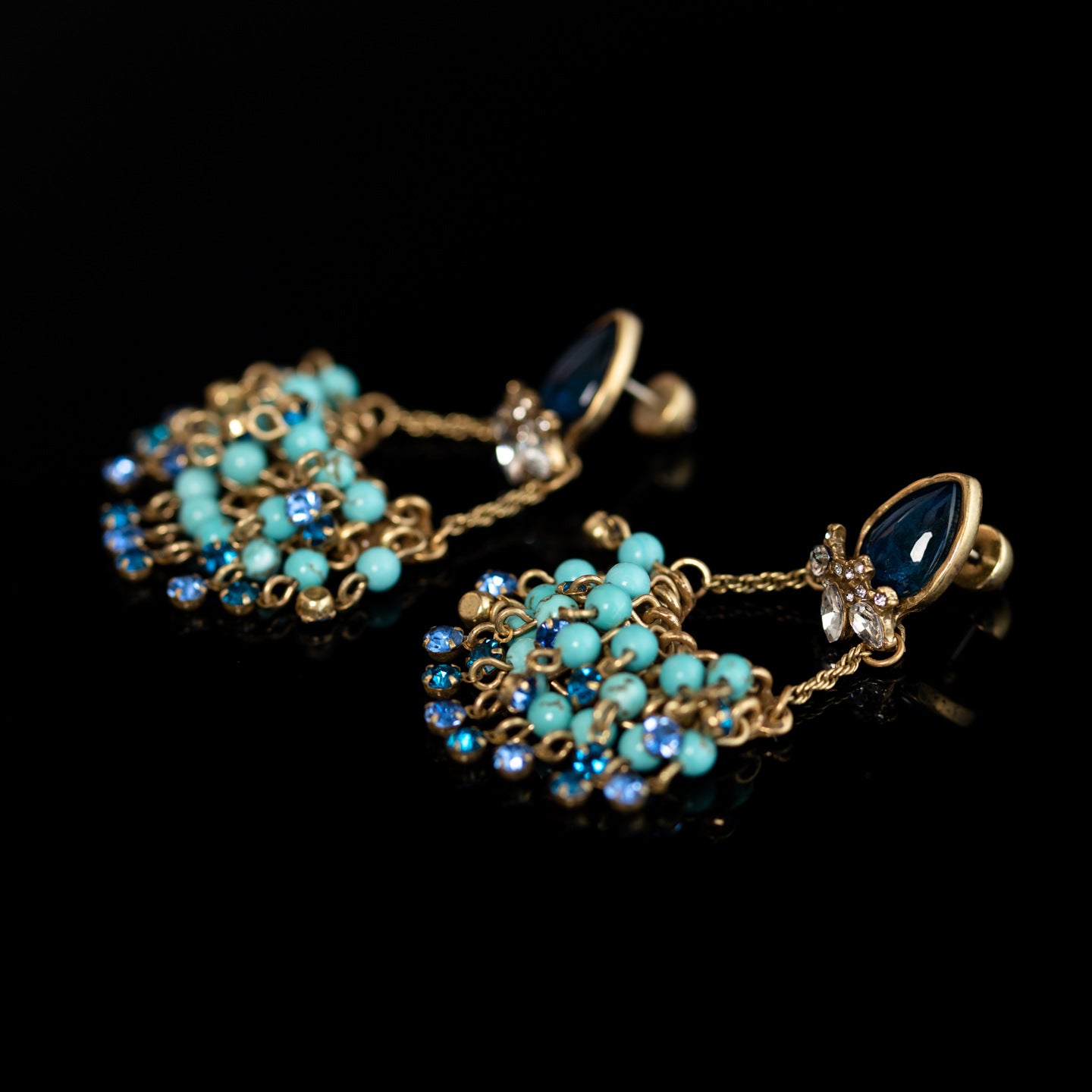 Vintage Natural Stone Geometric Refined Handcrafted Earrings Timeless Style