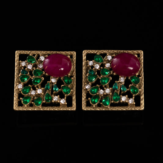 Vintage Crystal Classic Polished Earrings Timeless Style