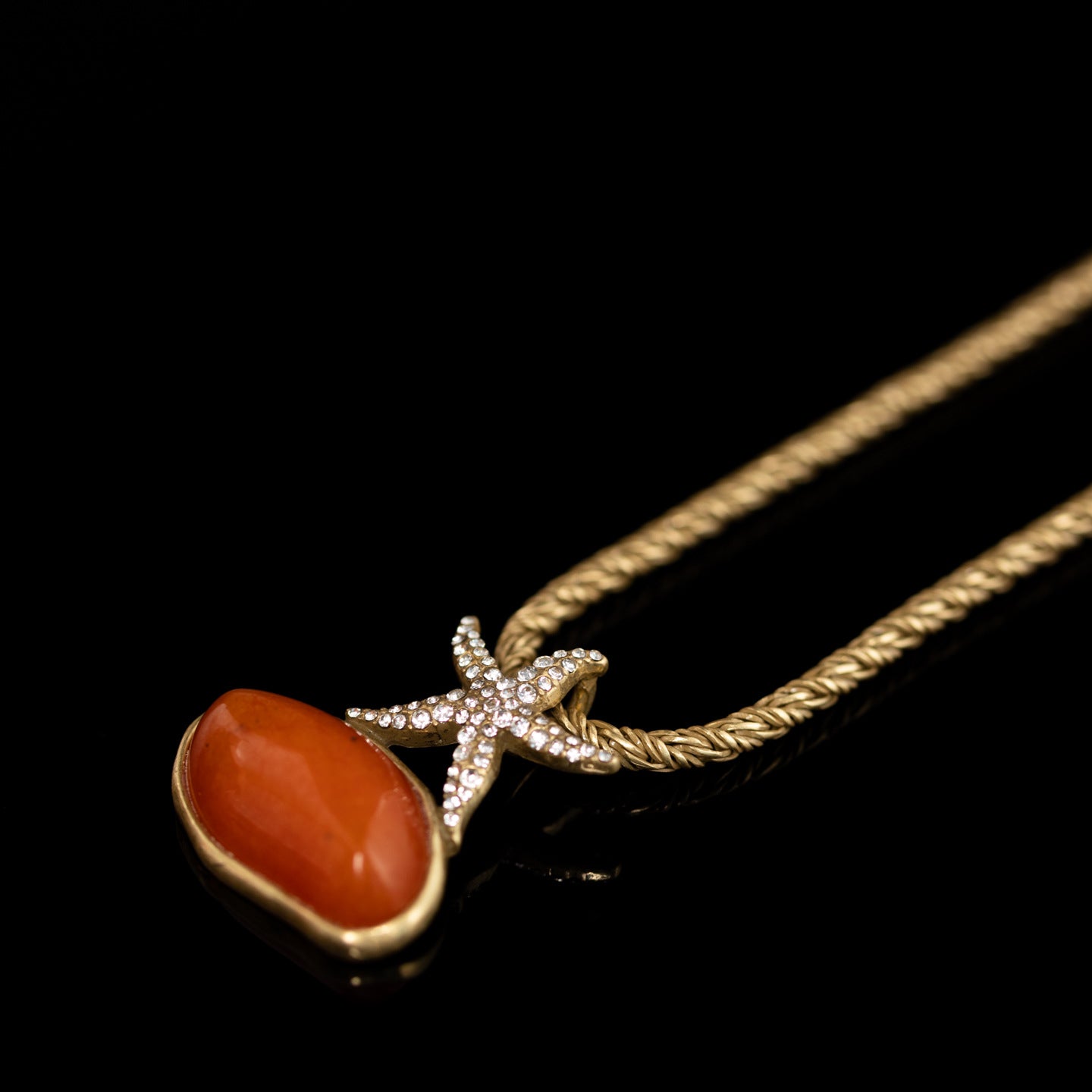 Vintage Natural Stone Star Luxury Stone Inlay Necklace Handcrafted Design