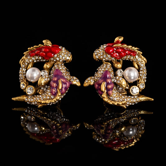 Vintage Enamel Timeless Handcrafted Earrings for Women
