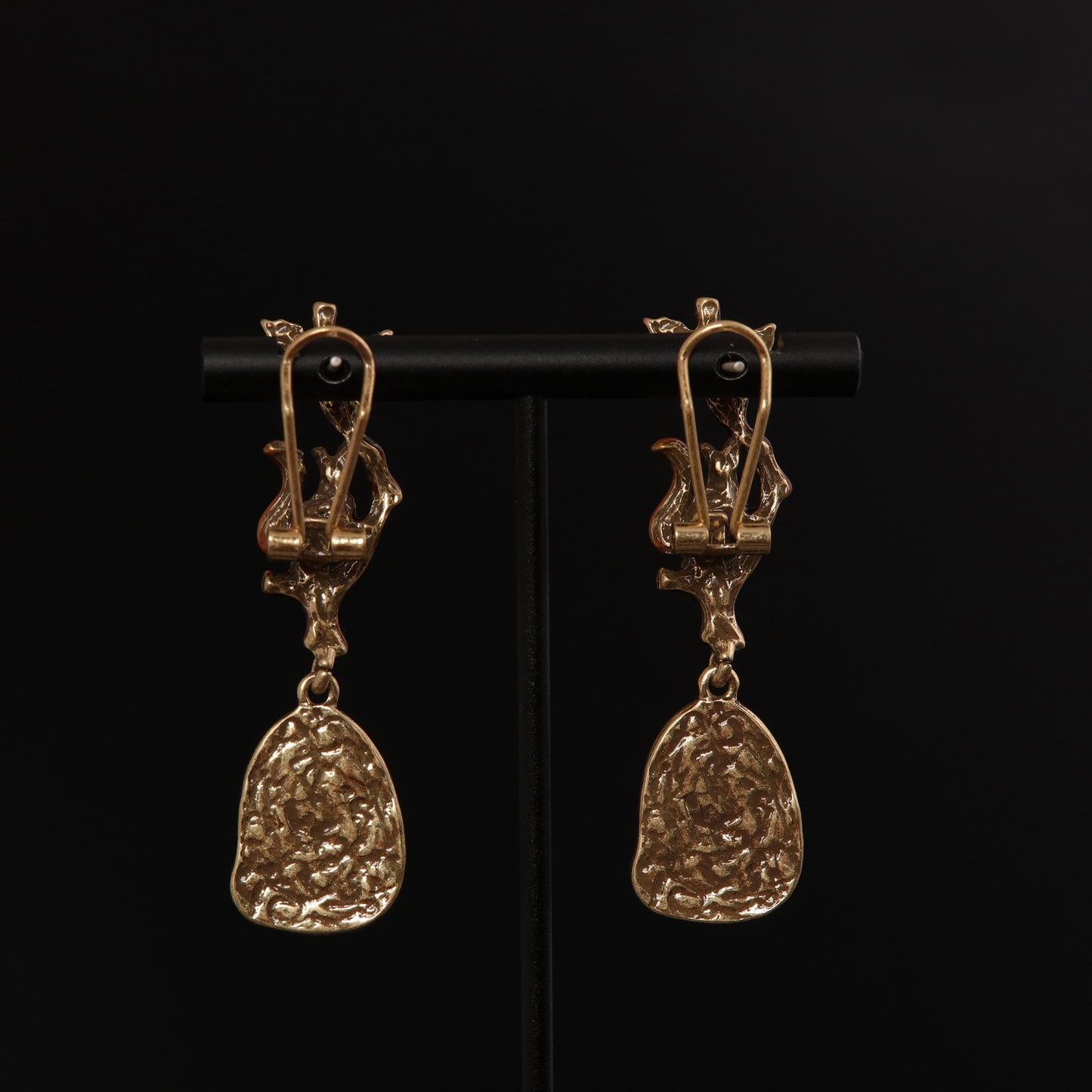 Vintage Enamel Classic Statement Earrings Handcrafted Design