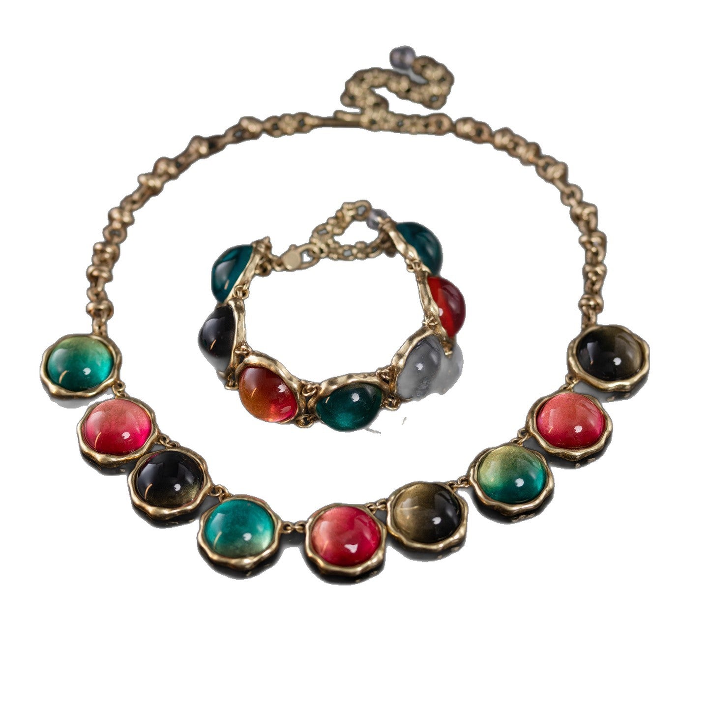 Vintage Classic Natural Stone Jewelry Set Baroque