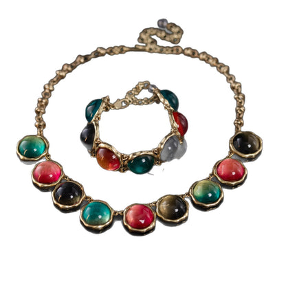 Vintage Classic Natural Stone Jewelry Set Baroque