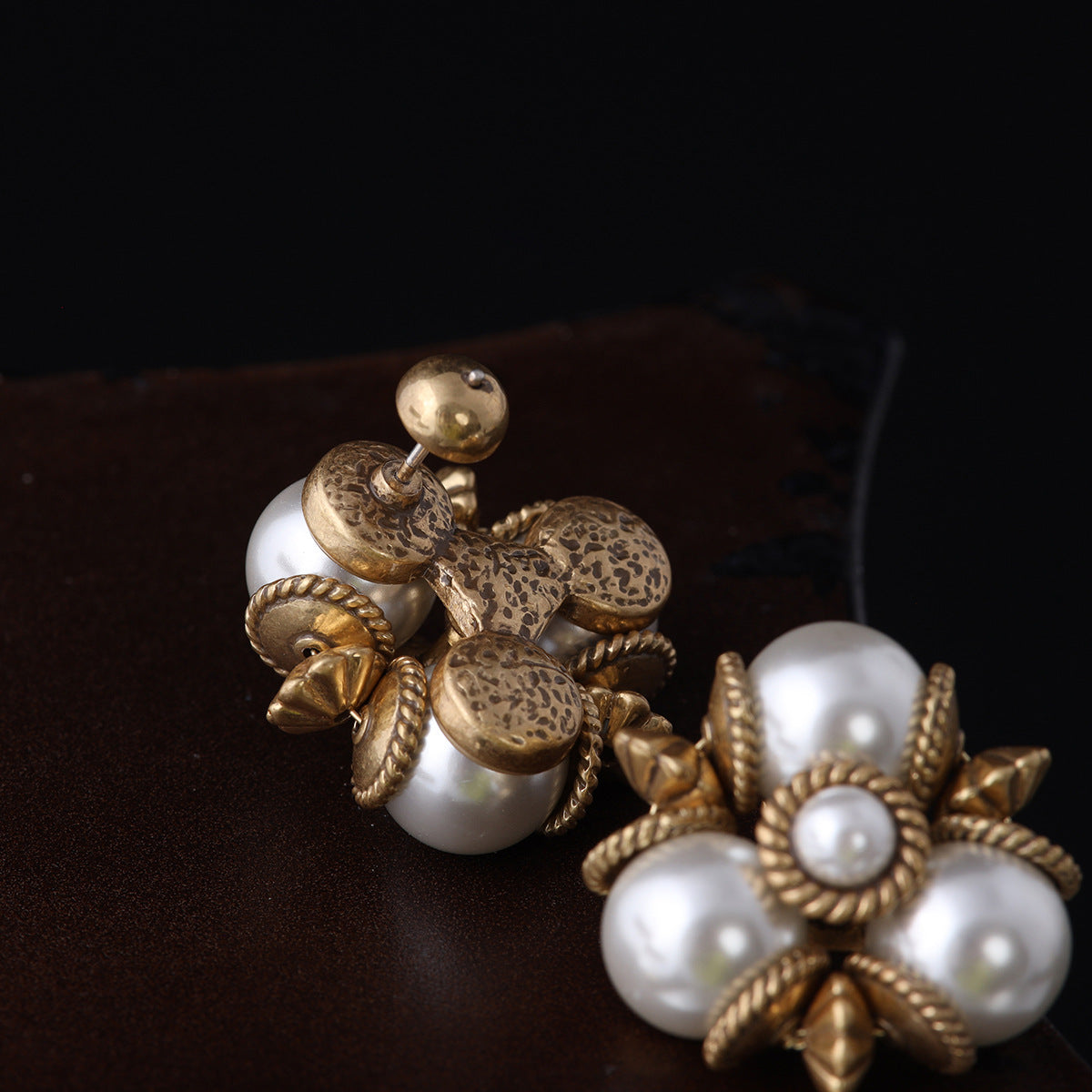 Vintage Pearl Geometric Artisan Earrings for Women