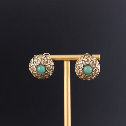 Vintage Jade Geometric Artisan Handcrafted Earrings Handcrafted Design