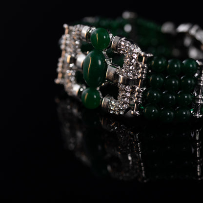Vintage Agate Art Deco Statement Bracelet for Men