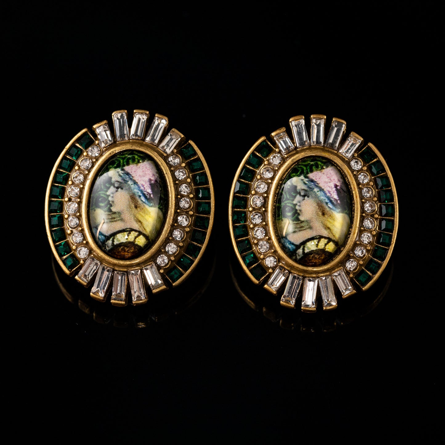 Vintage Crystal Classic Handcrafted Earrings for Ladies