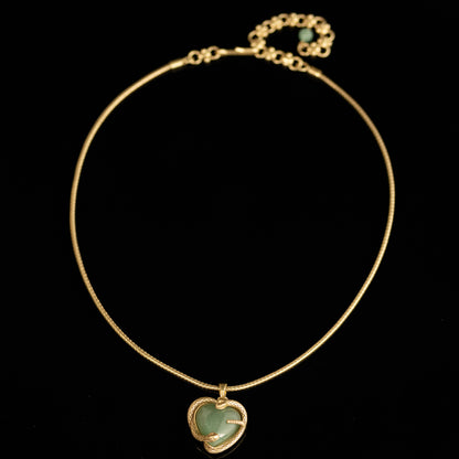 Vintage Royal Natural Stone Heart Jewelry Set