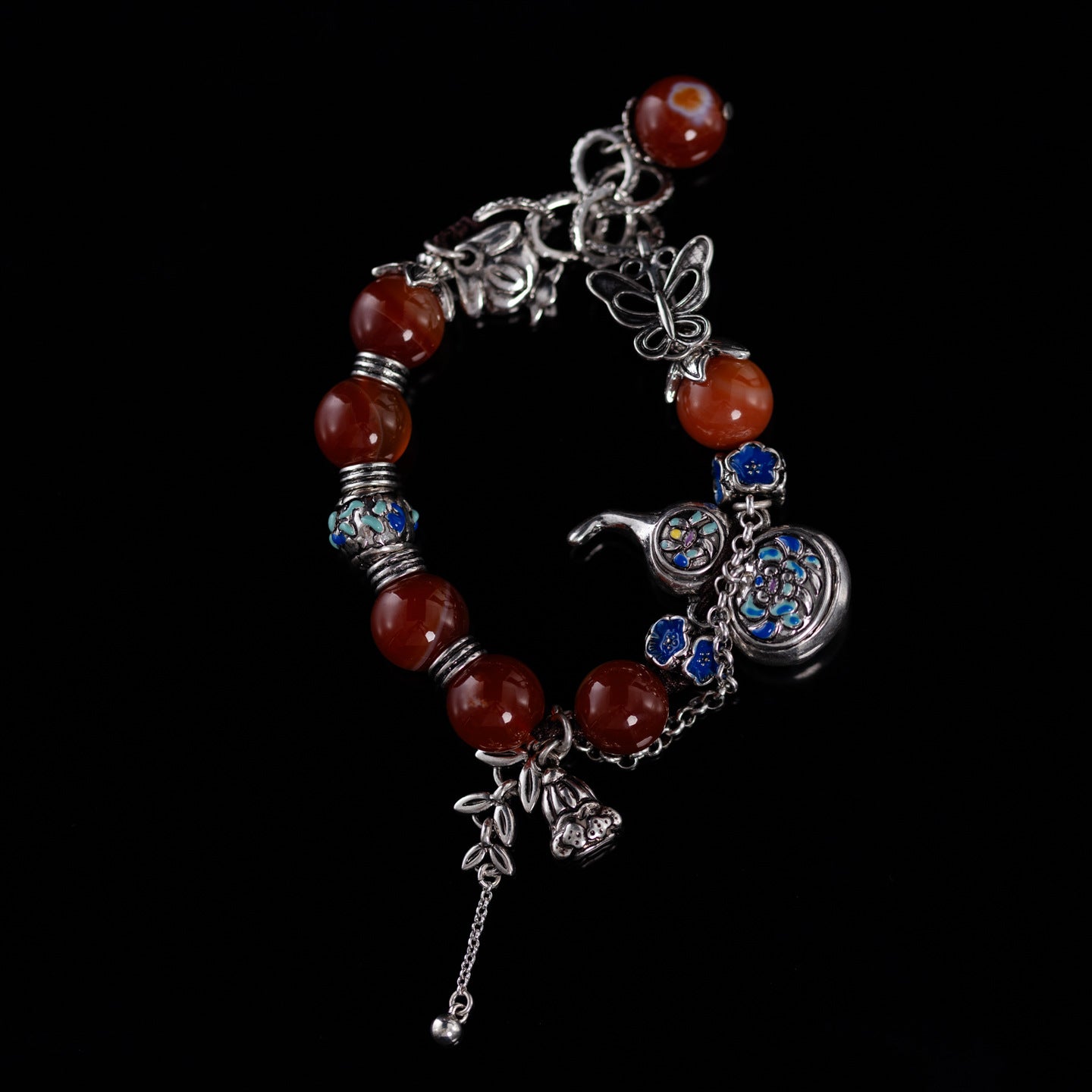 Vintage Artisan Agate & Enamel Star Handcrafted Jewelry Set
