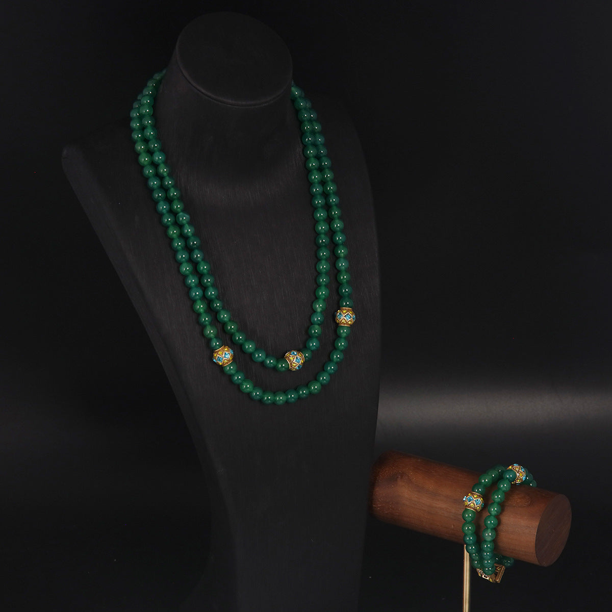 Vintage Statement Agate Handcrafted Jewelry Set Baroque