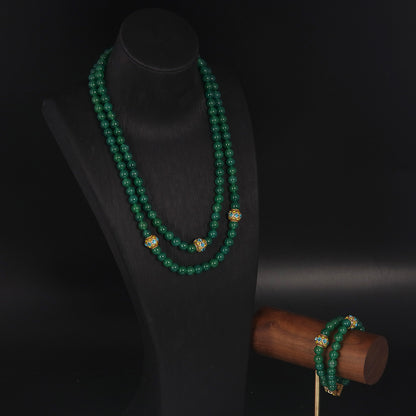 Vintage Statement Agate Handcrafted Jewelry Set Baroque