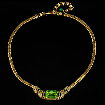 Vintage Refined Stone Inlay Necklace Gift Jewelry