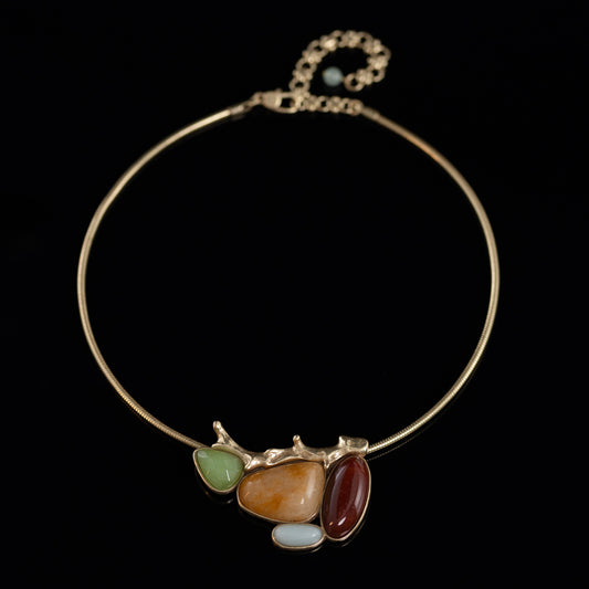 Vintage Agate Geometric Classic Necklace Gift Jewelry