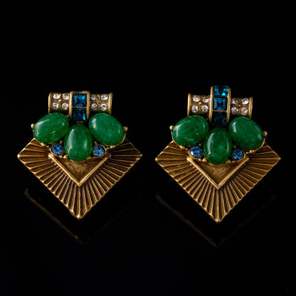 Vintage Geometric Artisan Statement Earrings for Women
