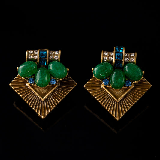 Vintage Geometric Artisan Statement Earrings for Women
