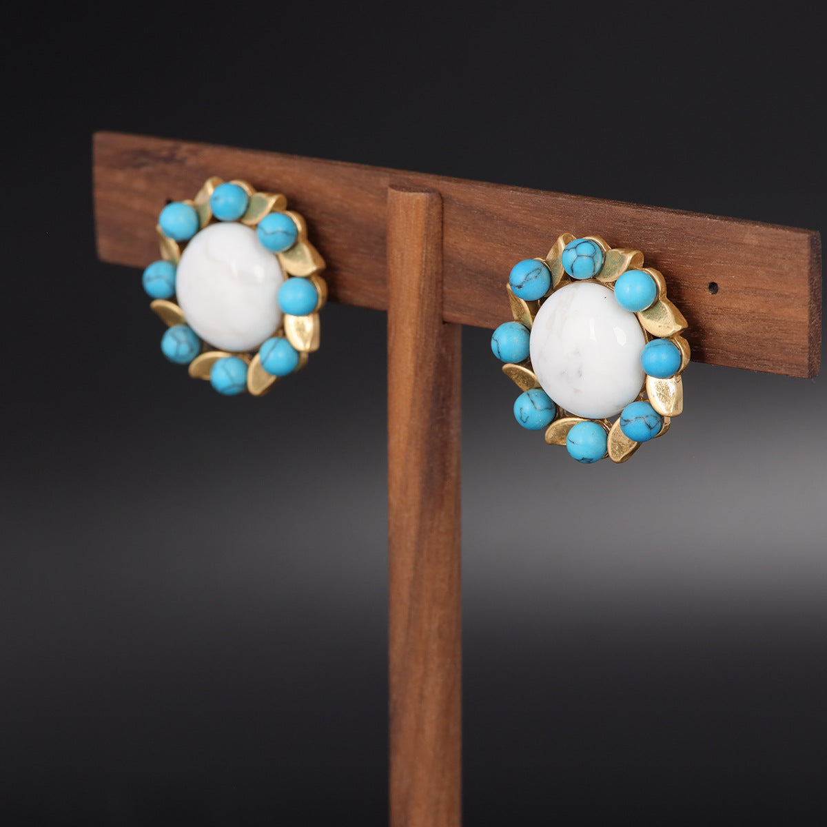 Vintage Natural Stone Timeless Handcrafted Earrings Handcrafted Design