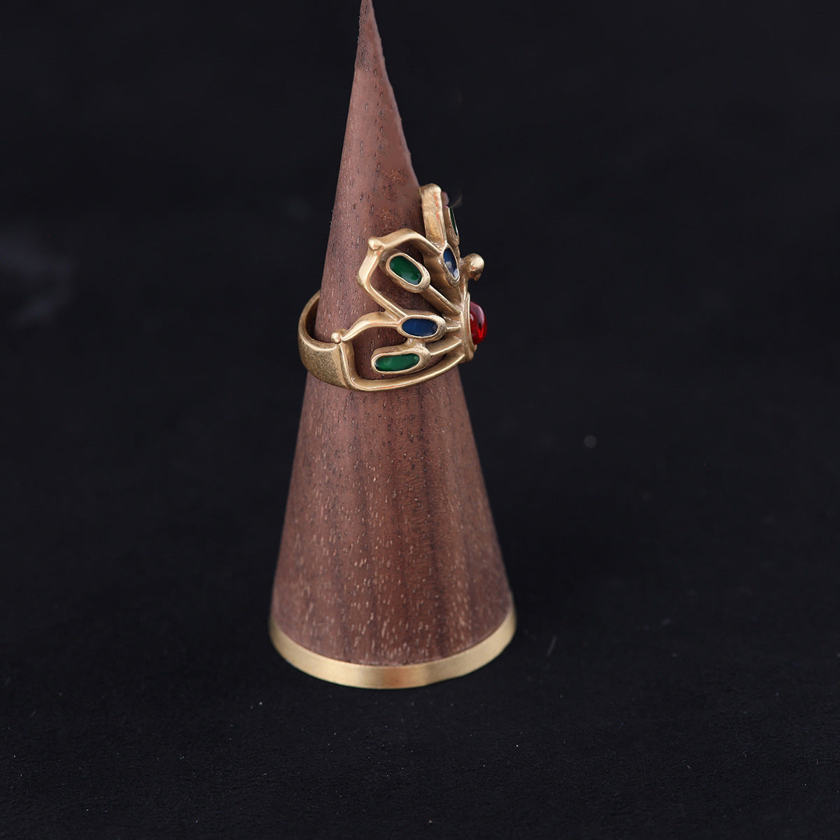 Vintage Enamel Classic Statement Open Ring Timeless Style