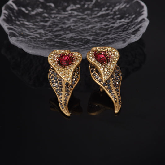 Vintage Chic Stone Inlay Earrings Timeless Style