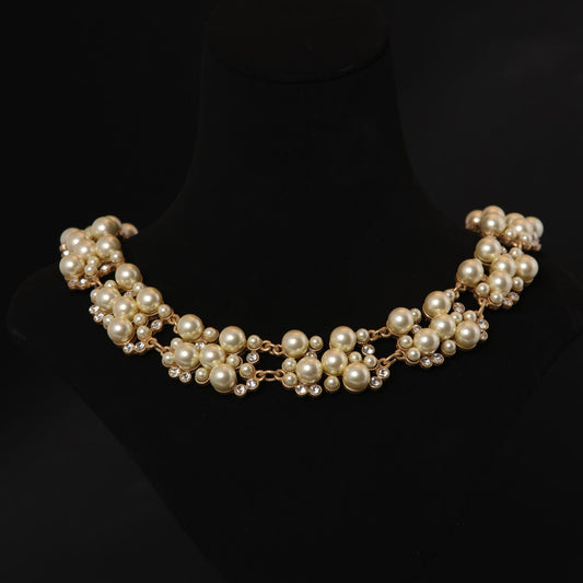 Vintage Pearl Heart Statement Necklace Gift Jewelry