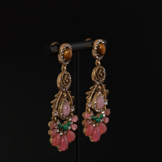 Vintage Agate Blossom Luxury Earrings Gift Jewelry