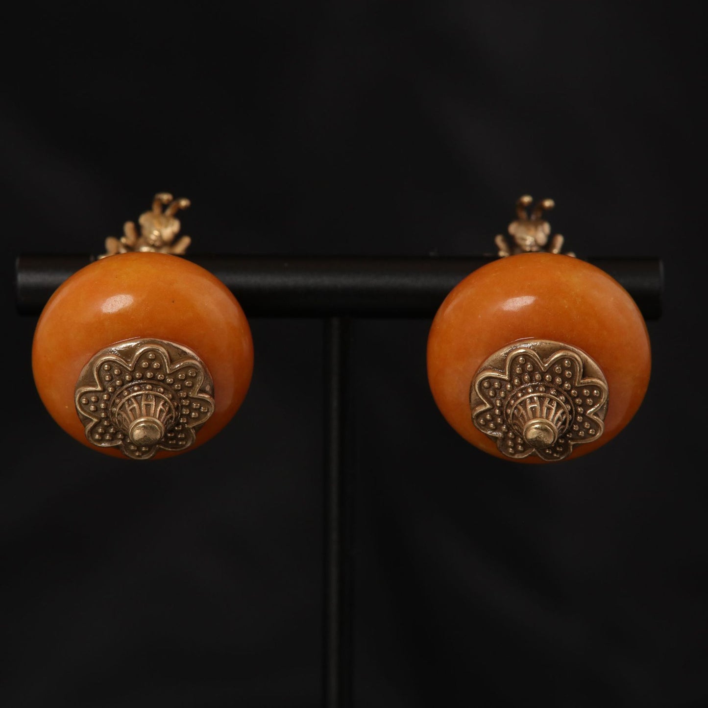 Vintage Natural Stone Statement Polished Earrings for Women