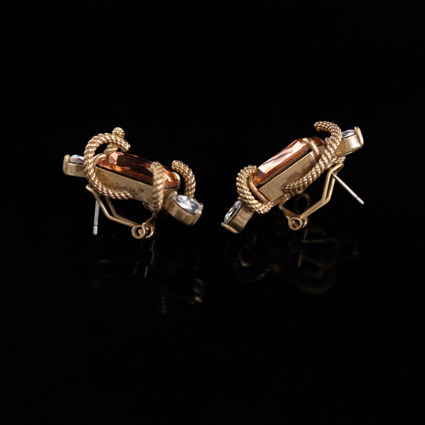 Vintage Glass Geometric Classic Polished Earrings Handcrafted Design