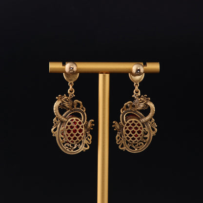 Vintage Enamel Chic Elegant Earrings for Women