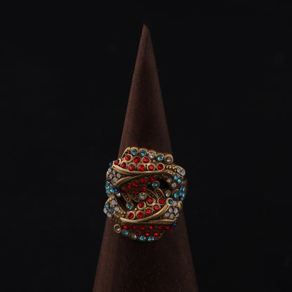 Vintage Floral Statement Baroque Open Ring Timeless Style