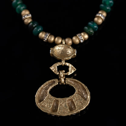 Vintage Agate Geometric Luxury Stone Inlay Necklace for Women