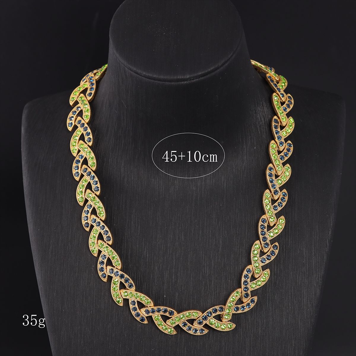 Vintage Luxury Stone Inlay Necklace Handcrafted Design