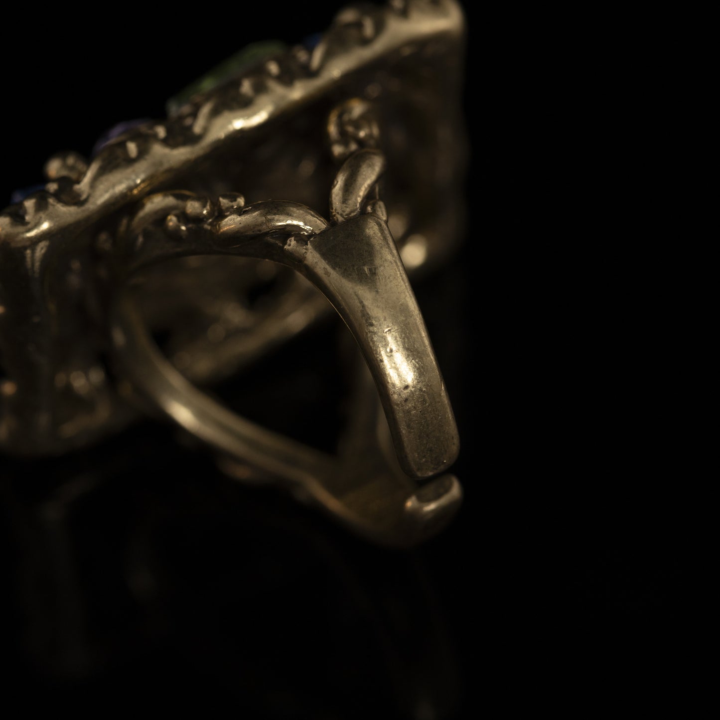 Vintage Natural Stone Geometric Refined Handcrafted Open Ring Gift Jewelry