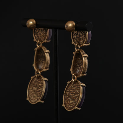 Vintage Natural Stone Heart Timeless Earrings Handcrafted Design