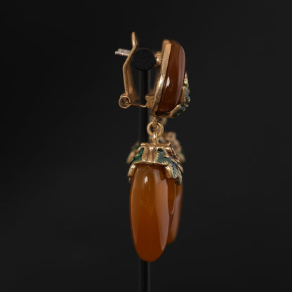 Vintage Heart Artisan Statement Earrings for Women