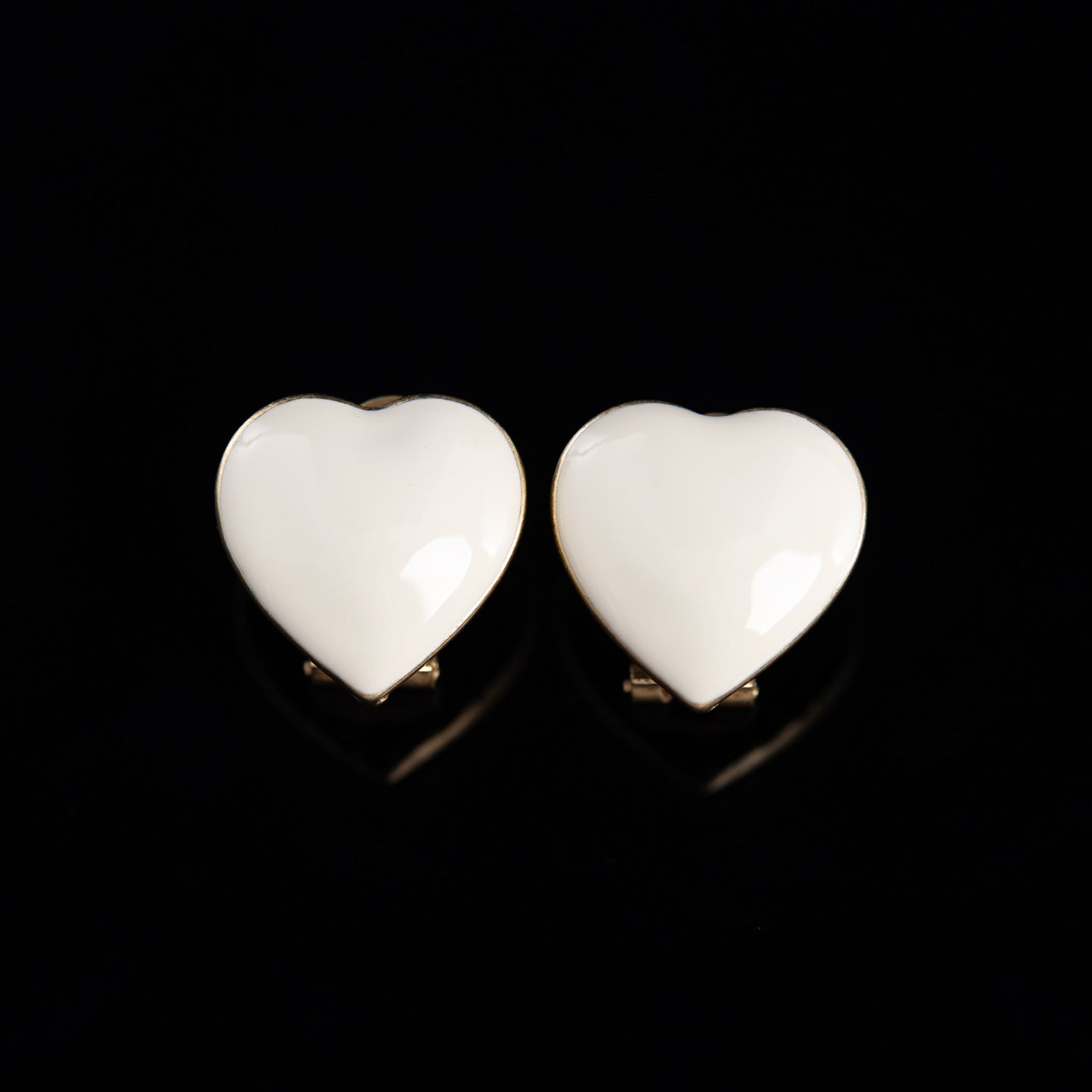 Vintage Enamel Heart Statement Handcrafted Earrings Timeless Style