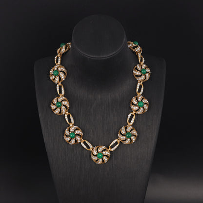 Vintage Natural Stone Floral Classic Handcrafted Necklace for Ladies
