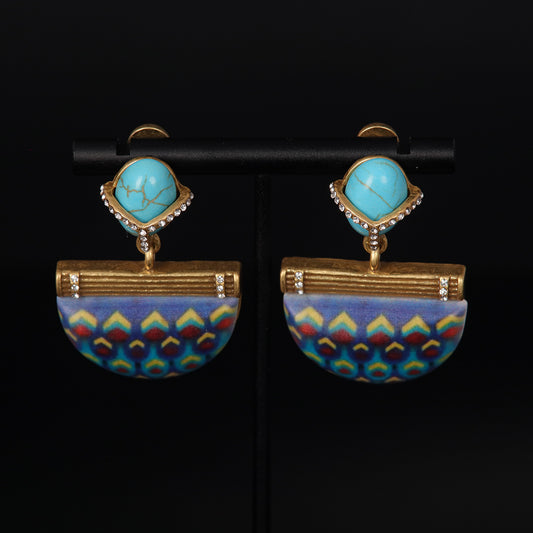 Vintage Natural Stone Artisan Handcrafted Earrings for Ladies