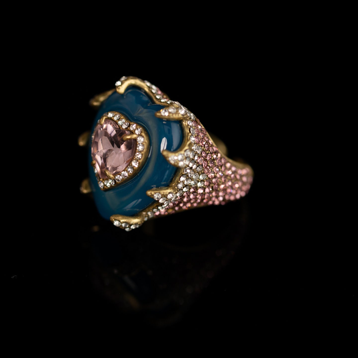 Vintage Natural Stone Geometric Luxury Open Ring