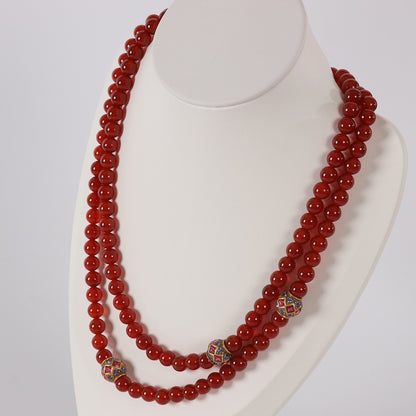 Vintage Agate Heart Chic Polished Necklace Handcrafted Design