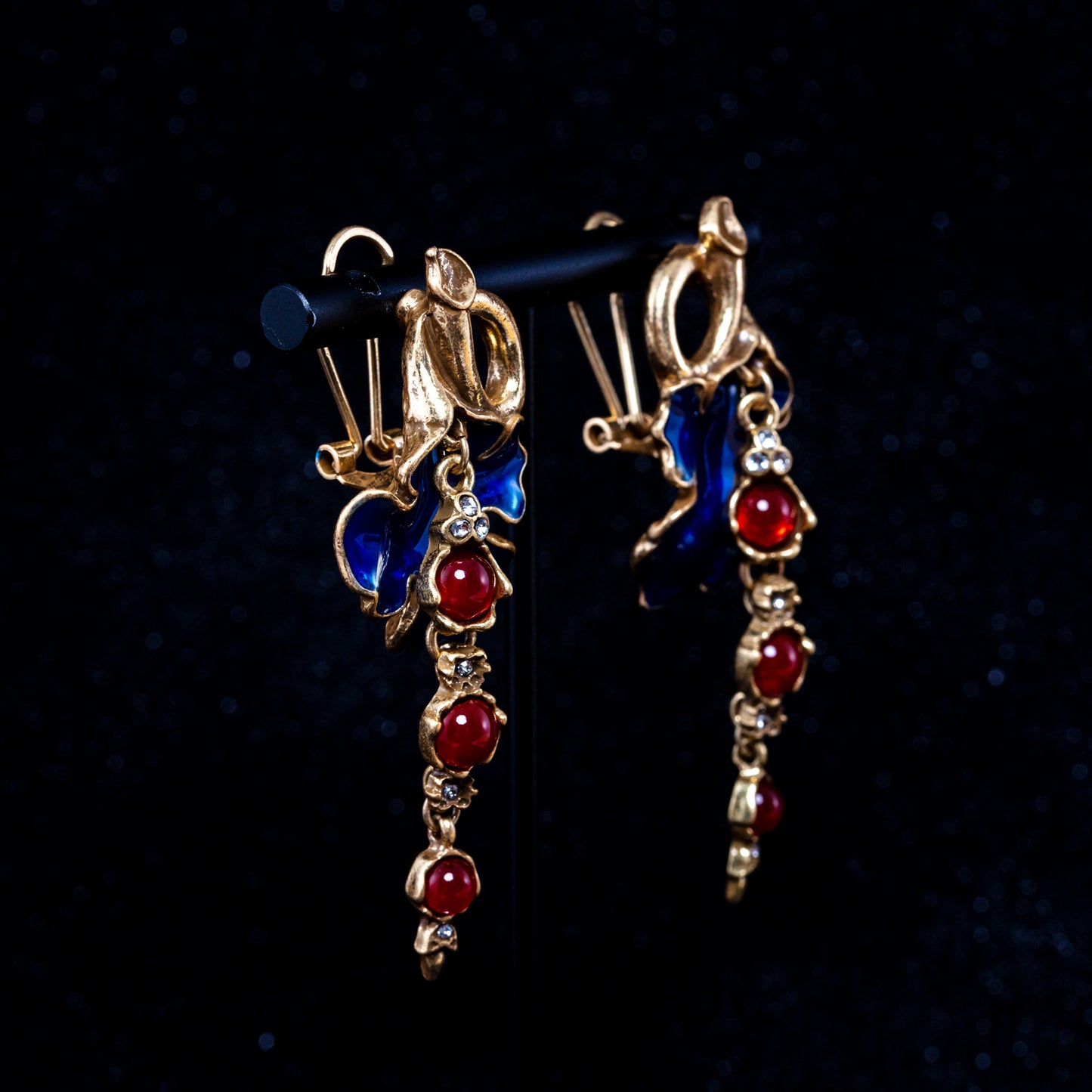Vintage Enamel Statement Artisan Earrings Timeless Style