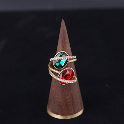 Vintage Geometric Refined Luxury Open Ring Handcrafted Design