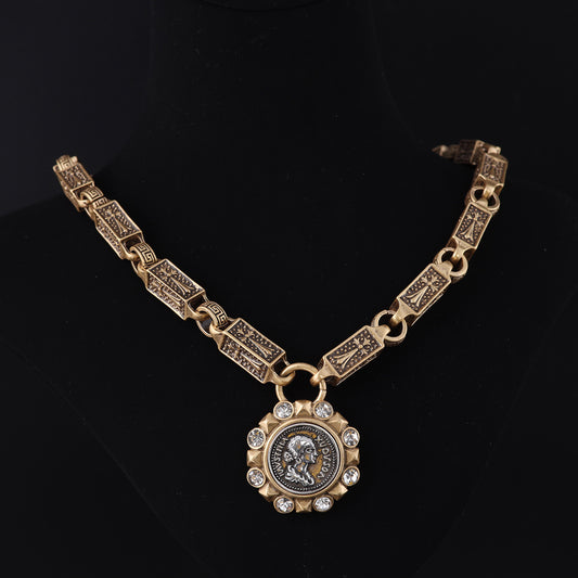 Vintage Geometric Classic Refined Necklace Handcrafted Design