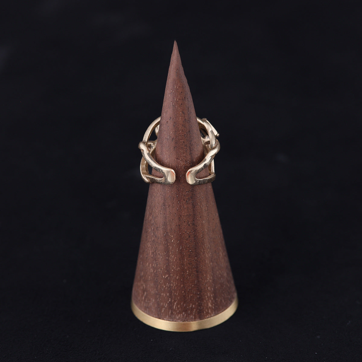 Vintage Geometric Statement Stone Inlay Open Ring Timeless Style