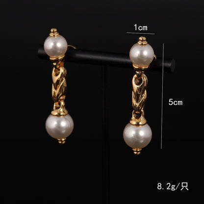 Vintage Pearl Refined Refined Earrings for Ladies